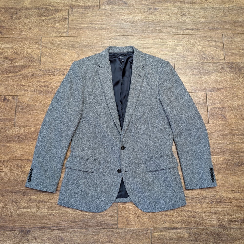 J. Crew Ludlow Jacket Blazer Gray Men's 38S Wool Moon British Tweed
